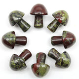 15pcs Agates Amethyst Mushroom Pendant with Quartz Crystal Beads