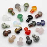 15pcs Agates Amethyst Mushroom Pendant with Quartz Crystal Beads