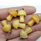 15pcs Natural Stone Pendants Quartz Crystal Amethyst Agates Aventurine Mushroom