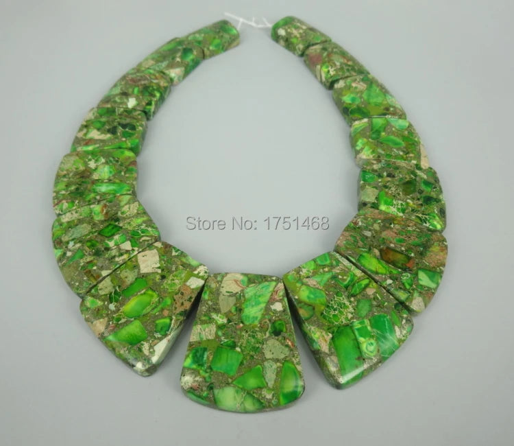 15pcs Sea Ocean Sediment Stone Slice Beads Top Drilled Slab Shape Jewelry Making