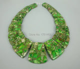 15pcs Sea Ocean Sediment Stone Slice Beads Top Drilled Slab Shape Jewelry Making