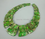 15pcs Sea Ocean Sediment Stone Slice Beads Top Drilled Slab Shape Jewelry Making