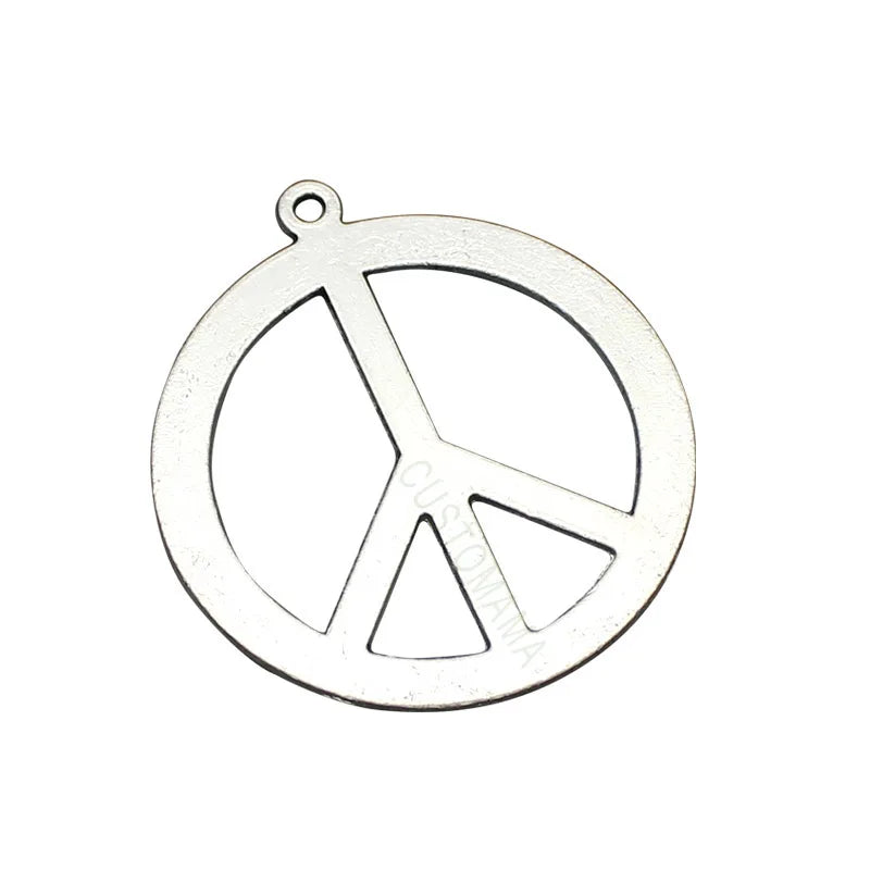 15pcs Peace Sign Charms Antique Tibetan Silver 2 Sided Large Pendant 44x40mm