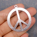 15pcs Peace Sign Charms Antique Tibetan Silver 2 Sided Large Pendant 44x40mm