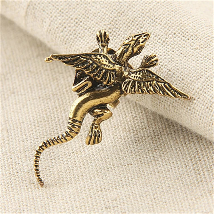 Punk Dragon Wing Clip Earring Ear Cuff for Man Woman Vintage Metal Punk Animal