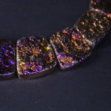 15pcs Purple Titanium Aventurine Trapezoid Slab Beads for Jewelry Making