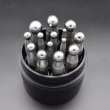 15pcs Steel Dapping Punches Metalworking Forming Chasing Tools