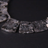 Labradorite Trapezoid Slab Necklace Pendant, Spectrolite Stone Beads Jewelry