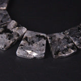 Labradorite Trapezoid Slab Necklace Pendant, Spectrolite Stone Beads Jewelry