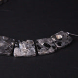 Labradorite Trapezoid Slab Necklace Pendant, Spectrolite Stone Beads Jewelry