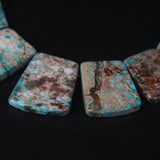 15pcs Brown Ocean Sediment Jaspers Trapezoid Slab Beads