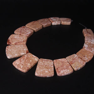 15pcs Brown Ocean Sediment Jaspers Trapezoid Slab Beads for Necklaces