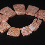 15pcs Brown Ocean Sediment Jaspers Trapezoid Slab Beads for Necklaces