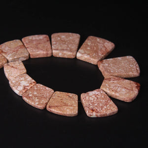 15pcs Brown Ocean Sediment Jaspers Trapezoid Slab Beads for Necklaces