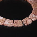 15pcs Brown Ocean Sediment Jaspers Trapezoid Slab Beads for Necklaces