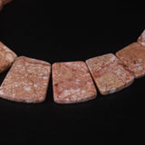 15pcs Brown Ocean Sediment Jaspers Trapezoid Slab Beads for Necklaces