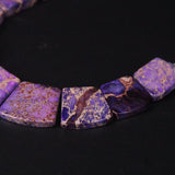 15pcs Purple Ocean Impression Jaspers Graduated Necklace Gifts