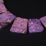 15pcs Purple Ocean Impression Jaspers Graduated Necklace Gifts