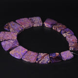 15pcs Purple Ocean Impression Jaspers Graduated Necklace Gifts