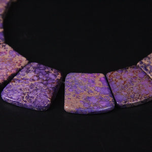 15pcs Purple Ocean Impression Jaspers Graduated Necklace Gifts