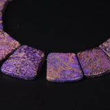 15pcs Purple Ocean Impression Jaspers Graduated Necklace Gifts