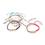 15pcs Adjustable Nylon Thread Cord Bracelets with Brass Beads