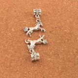 15pcs Running Horse Charm Beads for Bracelets DIY Jewelry B052 19x33.5mm
