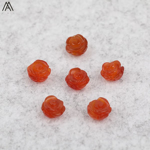 15pcs Natural Agates Lapis Fluorite Stone Quartz Rose Flower Earring Beads