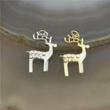 15pcs 17*25mm Deer CZ Charm Pendant White Enamel Christmas Jewelry Lot