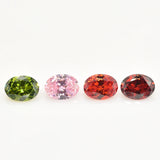 15pcs/lot 1pcs each colour 3x5mm~10x12mm Oval CZ Stone AAAAA Gems