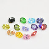 15pcs/lot 1pcs each colour 3x5mm~10x12mm Oval CZ Stone AAAAA Gems