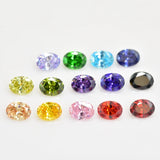 15pcs/lot 1pcs each colour 3x5mm~10x12mm Oval CZ Stone AAAAA Gems