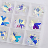 15pcs 20mm Snowflake Pendant Crystal Charms Glass Beads Rhinestone Gems