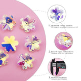 15pcs 20mm Snowflake Pendant Crystal Charms Glass Beads Rhinestone Gems