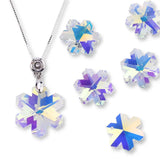 15pcs 20mm Snowflake Pendant Crystal Charms Glass Beads Rhinestone Gems