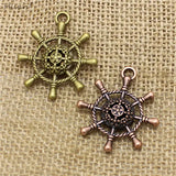 15pcs/lot Hollow Out Nautical Rudder Charms Pendant T0469
