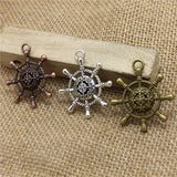 15pcs/lot Hollow Out Nautical Rudder Charms Pendant T0469