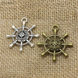 15pcs/lot Hollow Out Nautical Rudder Charms Pendant T0469