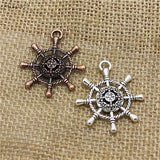 15pcs/lot Hollow Out Nautical Rudder Charms Pendant T0469