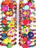 15pcs Colorful Wooden Beads Kids Bracelets - Party Accessories