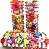 15pcs Colorful Wooden Beads Kids Bracelets - Party Accessories