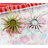 15pcs DIY Jewelry Sunflower Base Charms Pendants for Necklace Making