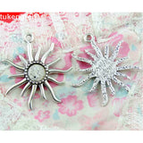 15pcs DIY Jewelry Sunflower Base Charms Pendants for Necklace Making