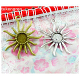15pcs DIY Jewelry Sunflower Base Charms Pendants for Necklace Making