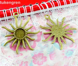15pcs DIY Jewelry Sunflower Base Charms Pendants for Necklace Making