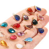 15pcs Water Drop Crystal Glass Charms Pendants DIY Jewelry Making