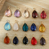 15pcs Water Drop Crystal Glass Charms Pendants DIY Jewelry Making