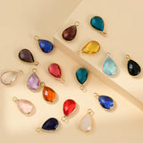 15pcs Water Drop Crystal Glass Charms Pendants DIY Jewelry Making