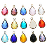 15pcs Water Drop Crystal Glass Charms Pendants DIY Jewelry Making
