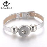 15pcs PU Leather Snap Bracelet Bangle DIY 18mm Button Bracelet 20mm Snap Jewelry